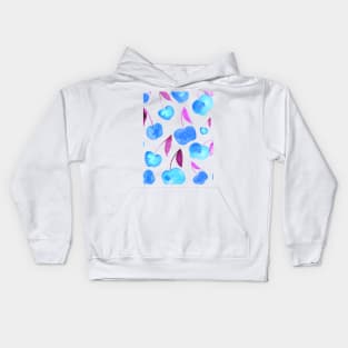 Watercolor cherries - purple and blue Kids Hoodie